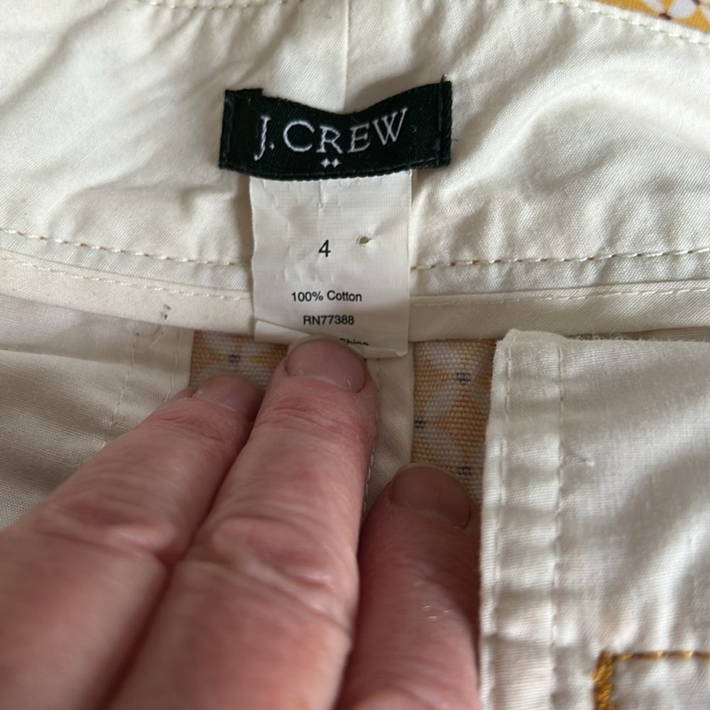 J. Crew Yellow/Cream Geometric Patterned Mini Ski… - image 6